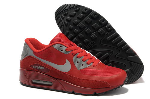 Nike Air Max 90 Hyperfuse Unisex Red Gray Running Shoes Online